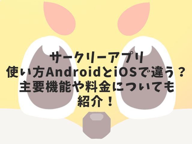 サークリーアプリ使い方AndroidとiOSで違う？主要機能や料金についても紹介！